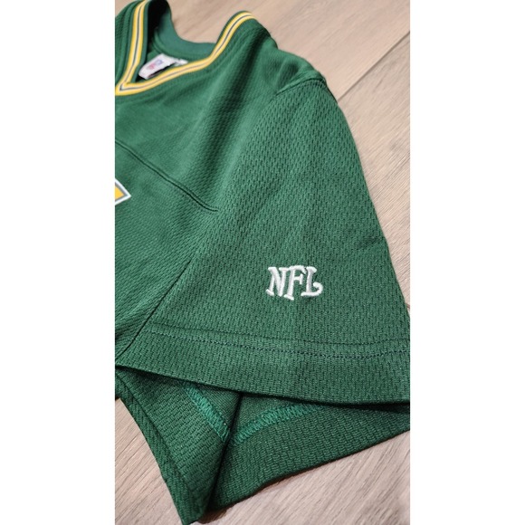 Vintage Green Bay Packers Youth Jersey XL 16/18 NFL Team Stretchy Mesh Shirt - Picture 3 of 9